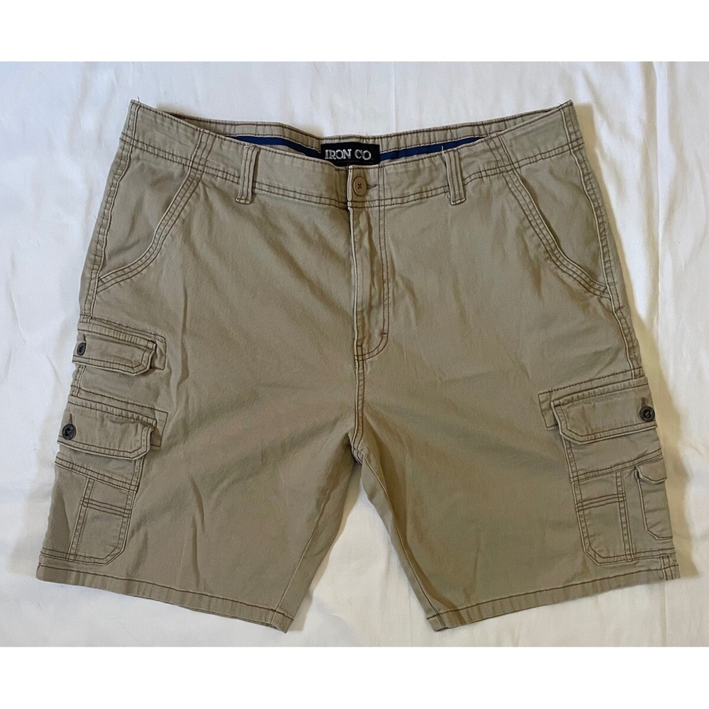 Iron Co Mens Shorts Size 40 Tan Cargo Lightweight‎ Casual Travel